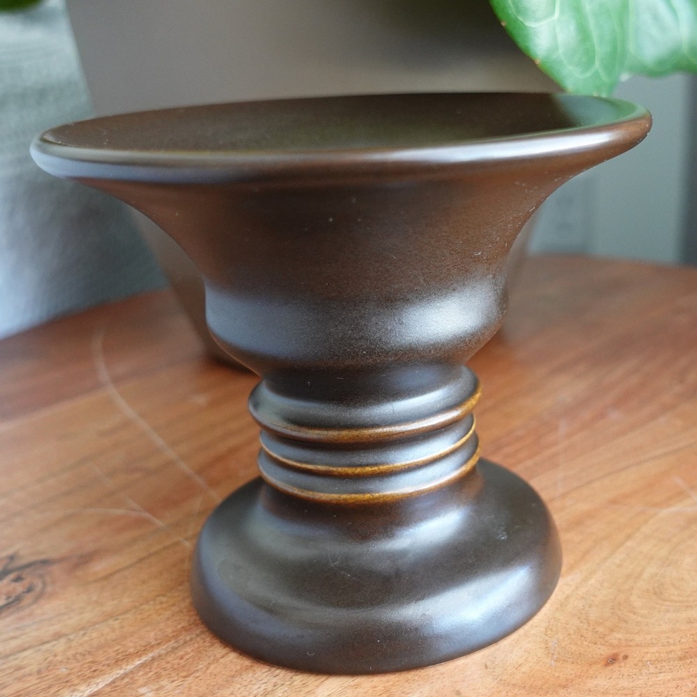 Brown Candle Holder Pedestal Candlestick Home‎ Decor Accent Piece